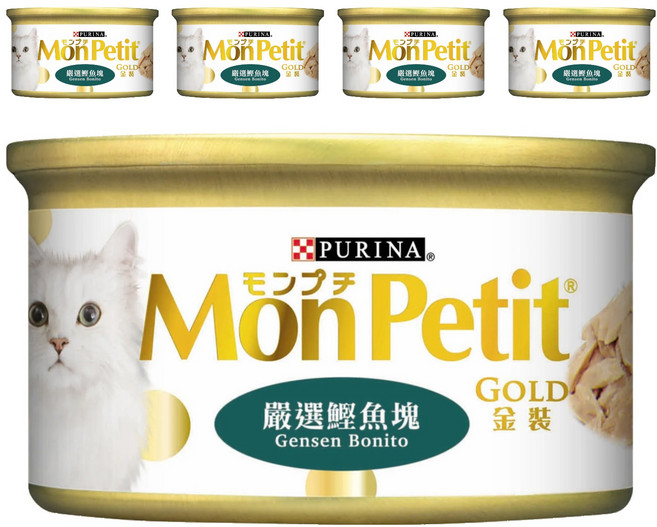 MonPetit 貓倍麗 金罐, 嚴選鰹魚塊, 85g, 5罐