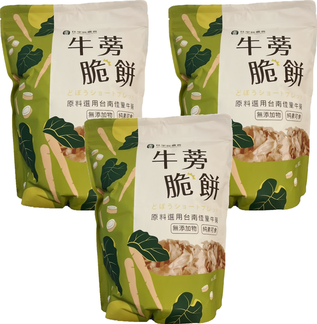 佳里區農會 牛蒡脆餅 原味, 80g, 3個