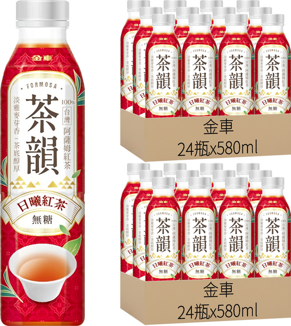 金車 茶韻 日曦紅茶, 580ml, 48瓶