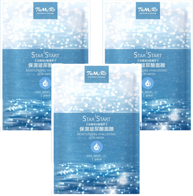 TwMiRo 米蘿 法國海甘藍植萃 保濕玻尿酸面膜, 1片, 3包