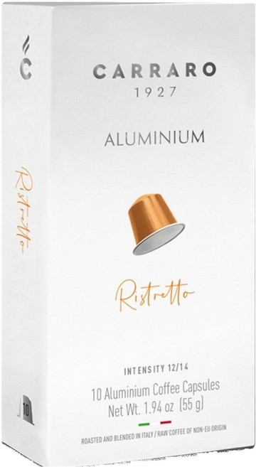 CARRARO 芮斯崔朵 RISTRETTO 咖啡膠囊 適用Nespresso Original 膠囊咖啡機, 5.5g, 10個, 1盒