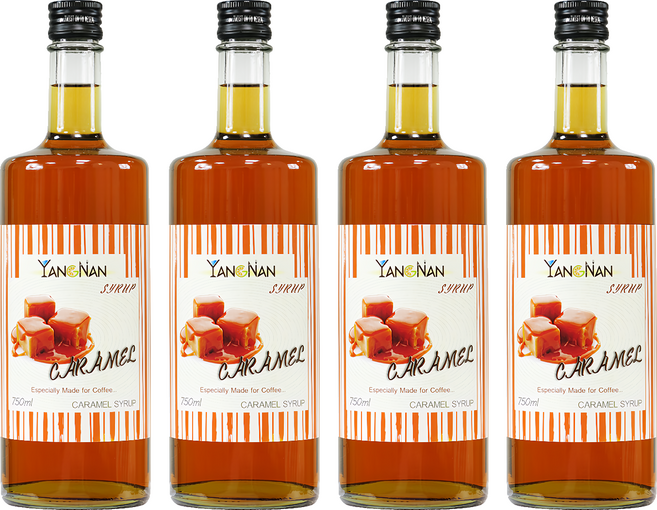 YANGNAN 仰南 焦糖風味糖漿, 750ml, 4瓶