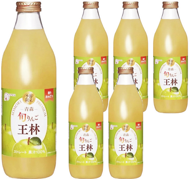 Sunpack 日本青森旬王林蘋果汁, 6瓶, 1L