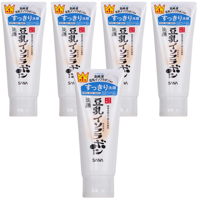 SANA 莎娜 豆乳美肌 洗面乳 清爽, 150g, 5條