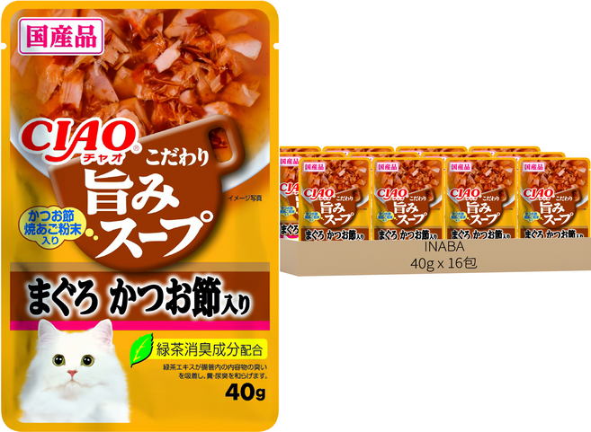 INABA CIAO 啾嚕 餐包, IC-354 鮪魚 + 柴魚片, 40g, 16包