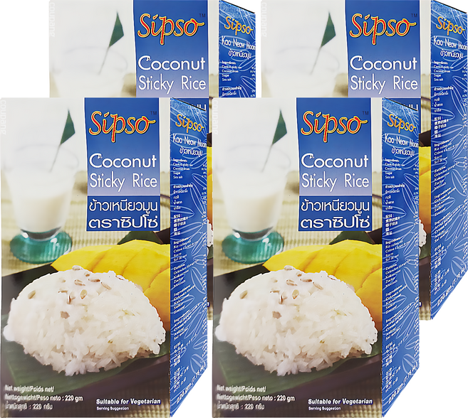 Sipso 泰國椰漿糯米飯, 220g, 4盒