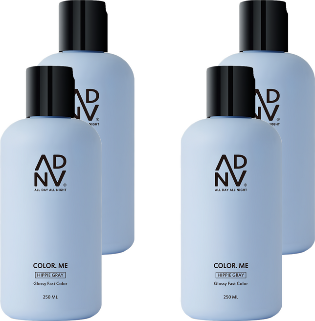 A.D.A.N 全時呵護 補色洗髮精/彩染補色劑 嬉皮灰 250ml 染髮護色 髮色持久, 4瓶