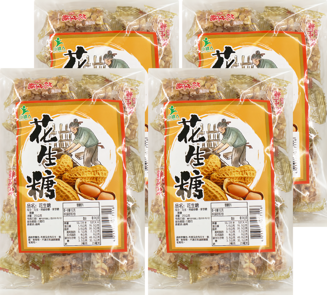 小綠人 花生糖, 250g, 4袋