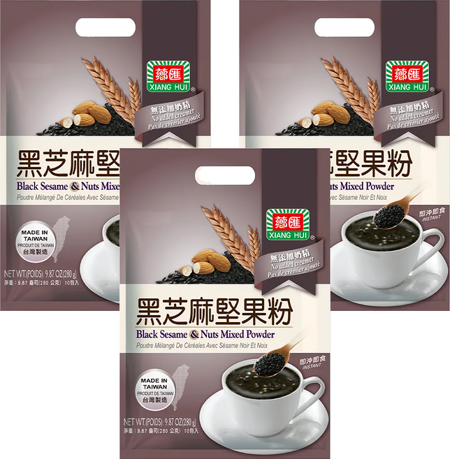 薌匯 黑芝麻堅果粉, 28g, 10包, 3袋