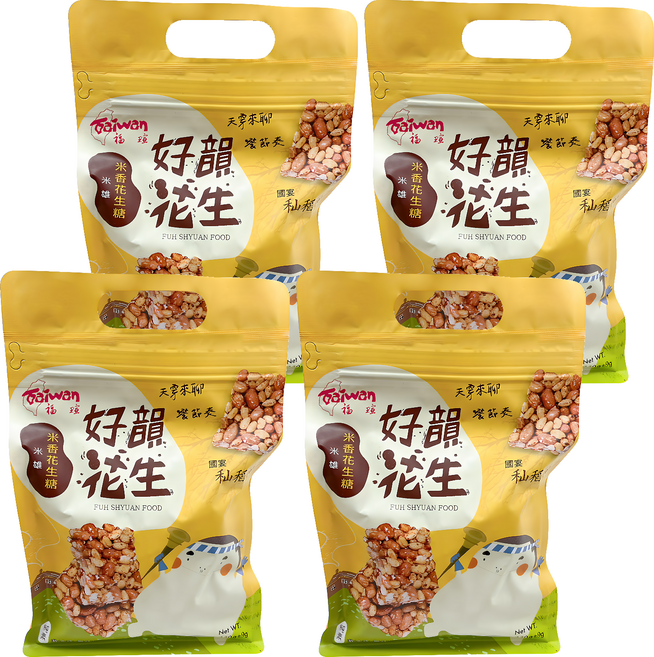 福瑄 好韻花生米香花生糖, 250g, 4包