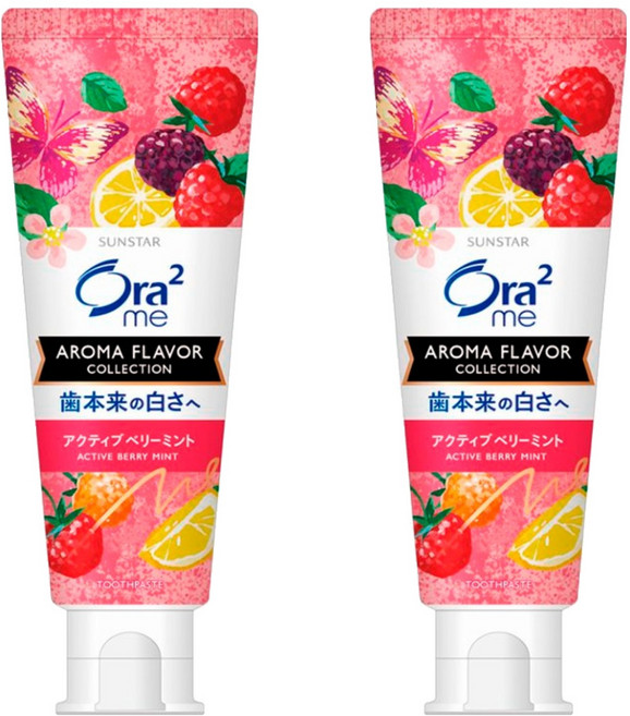 Ora2 愛樂齒 me亮白香氛牙膏 特製Aroma植物精油調配 溫和細緻泡沫 有效清除齒漬, 130g, 2條