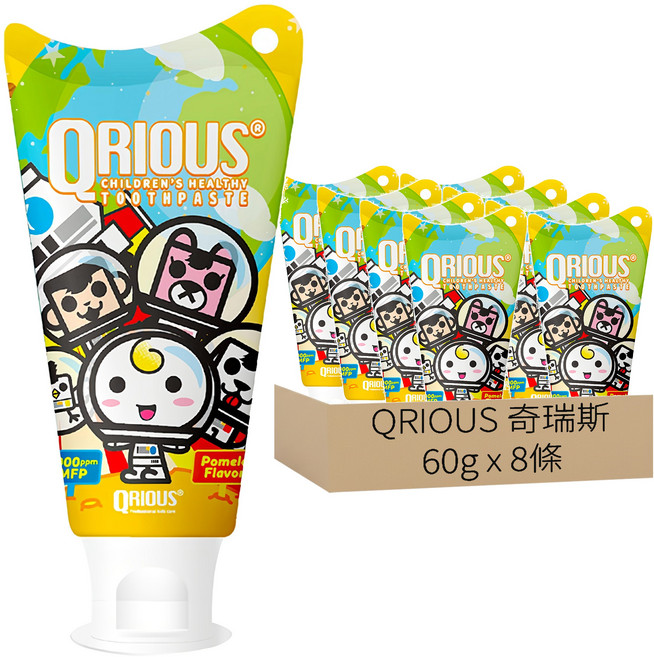 QRIOUS 奇瑞斯 雙效紫錐菊護齒膏 黃金柚 款式隨機, 60g, 8條