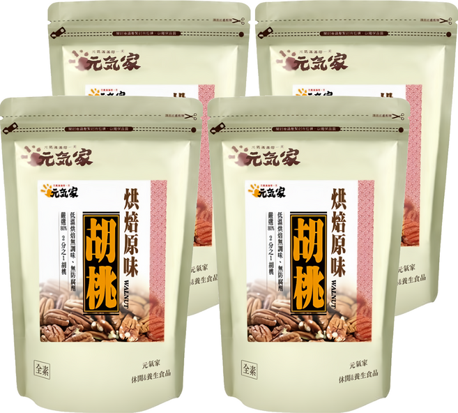 元氣家 烘焙原味胡桃, 200g, 4包