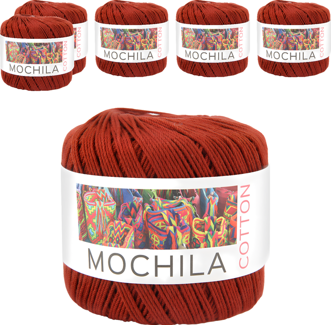 Brandyarn Mochila系列 棉針織線 棕色 200公尺 100%棉, 6捲