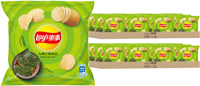 Lay's 樂事 洋芋片 九州岩燒海苔, 12g, 100包