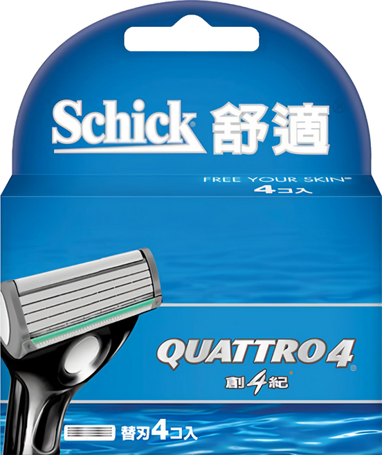Schick 舒適牌 創4紀刮鬍刀片, 4入, 1盒