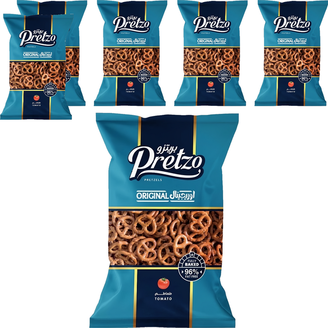 Pretzo 不囉嗦 蝴蝶餅 番茄風味, 125g, 6包