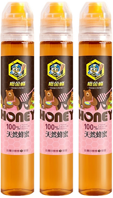 Golden's Honey 橙金蜂 100%天然蜂蜜 野花蜜, 3瓶, 130g