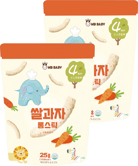 MB BABY 萌寶寶 米棒, 胡蘿蔔, 25g, 2包