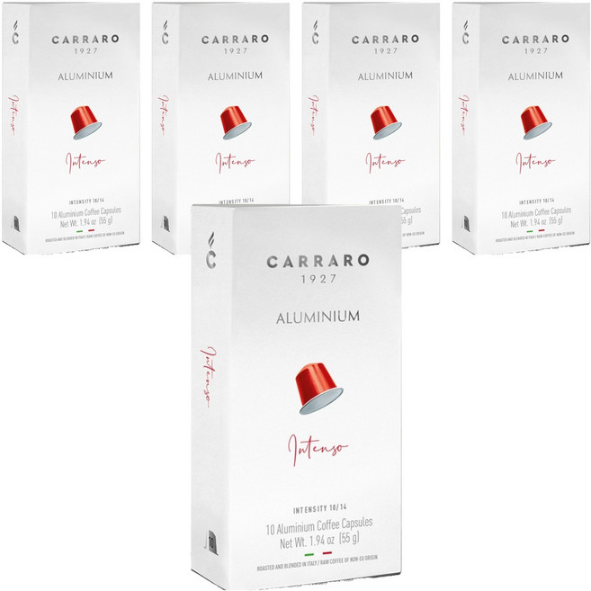 CARRARO 香濃義式 INTENSO 咖啡膠囊 適用Nespresso Original 膠囊咖啡機, 5個, 5.5g, 10個裝
