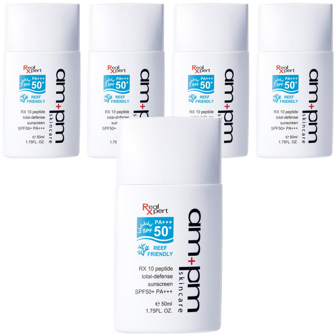 NARUKO 牛爾 am pm 台灣公司貨 skincare RX10胜肽極效防曬液 海洋友善 SPF50+ PA+++, 50ml, 5入