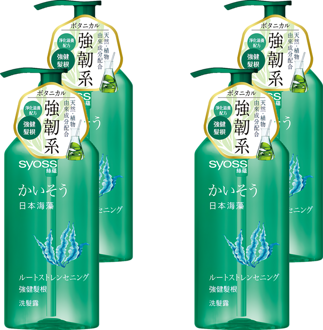 syoss 絲蘊 台灣公司貨 強健髮根洗髮露 日本海藻, 420ml, 4瓶