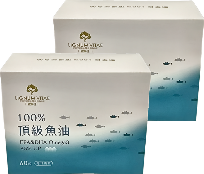 LIGNUM VITAE 歐事佳 100%頂級魚油, 800mg, 60顆, 2盒