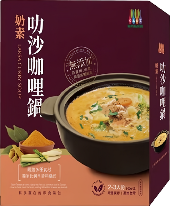 毓秀私房醬 叻沙咖哩鍋 奶素, 900g, 1盒