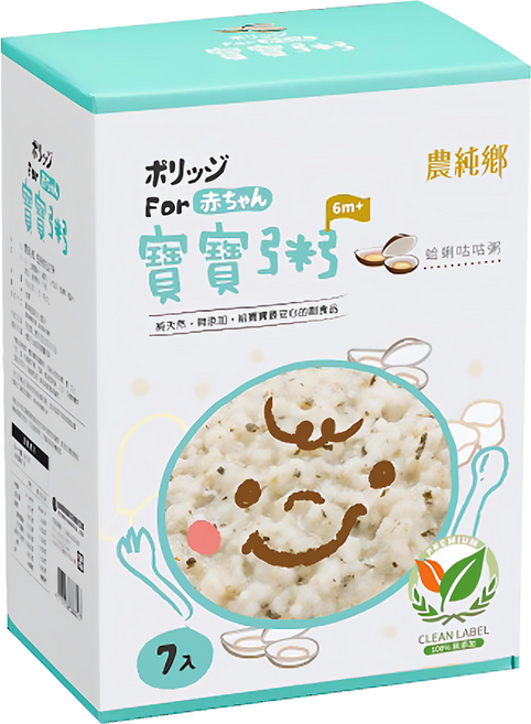 農純鄉 蛤蜊咕咕粥 6個月以上 7包, 1.05kg, 1盒