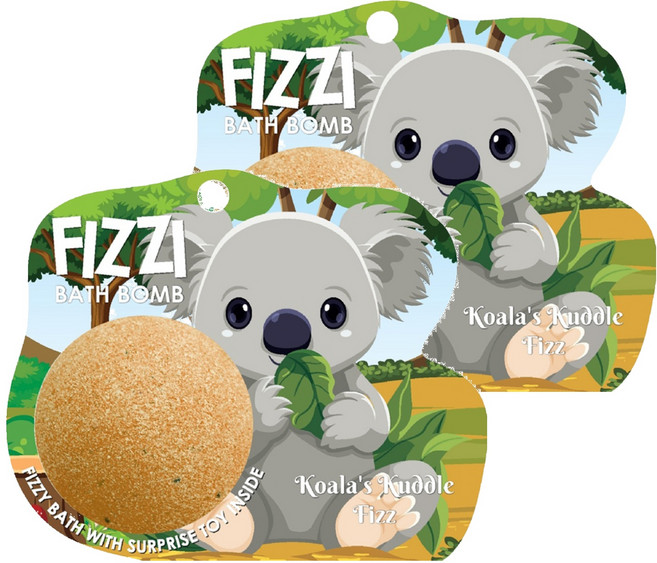 Saboo 泡沫沐浴球 KOALA'S KUDDLE FIZZ 無尾熊的咕咕叫聲 內附驚喜小公仔, 2顆, 100g