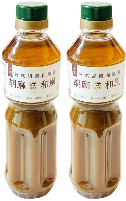 藻作坊 日式胡麻和風醬 全素, 600ml, 2瓶
