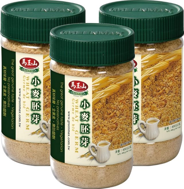馬玉山 小麥胚芽 全素 無防腐劑, 400g, 3罐
