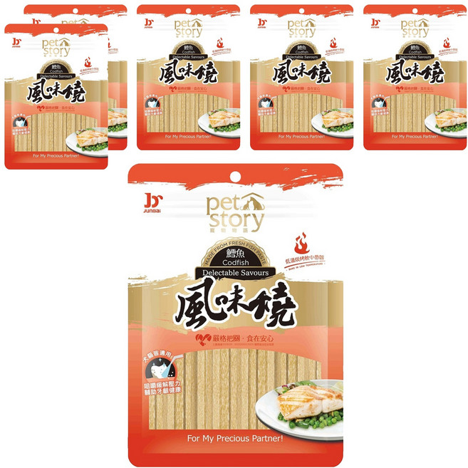 pet story 寵物物語 風味燒 犬貓用, 鱈魚風味絲, 40g, 6包