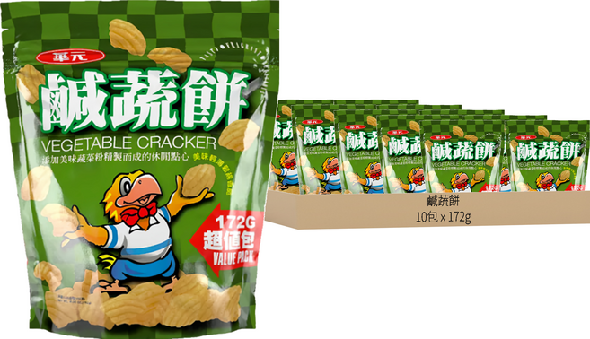 華元 鹹蔬餅, 172g, 10包