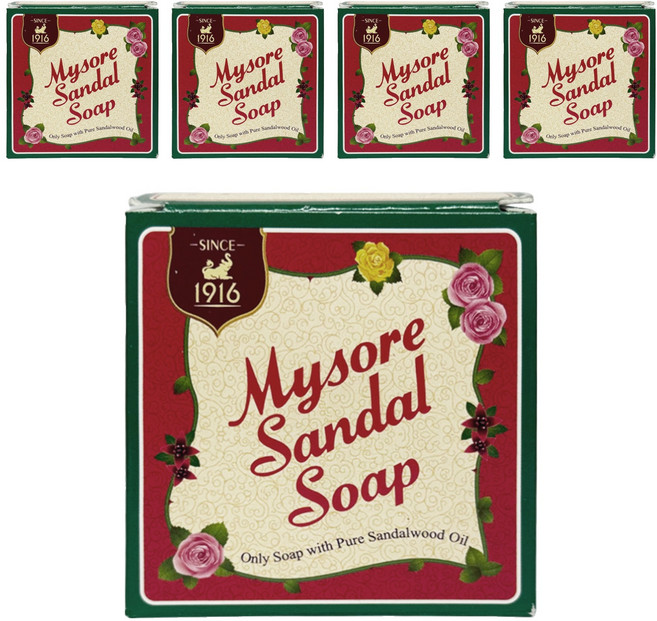 Mysore Sandal 保濕護膚皂 檀香, 150g, 5入