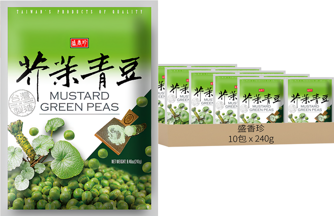 盛香珍 芥茉青豆, 240g, 10包