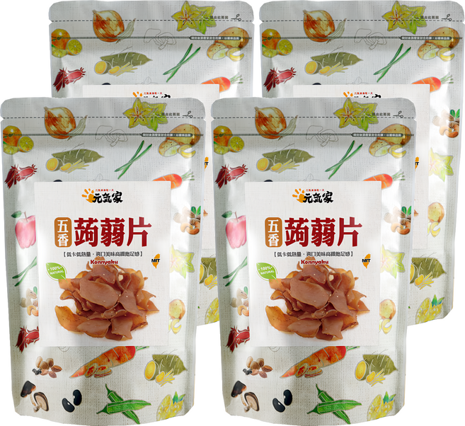 元氣家 高纖五香蒟蒻片, 200g, 4包