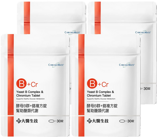 大醫生技 酵母B群 + 鉻複方錠, 30顆, 4包