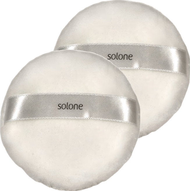 Solone 台灣公司貨 特級日本立絨蜜粉撲 75mm, 2個, 單一顏色