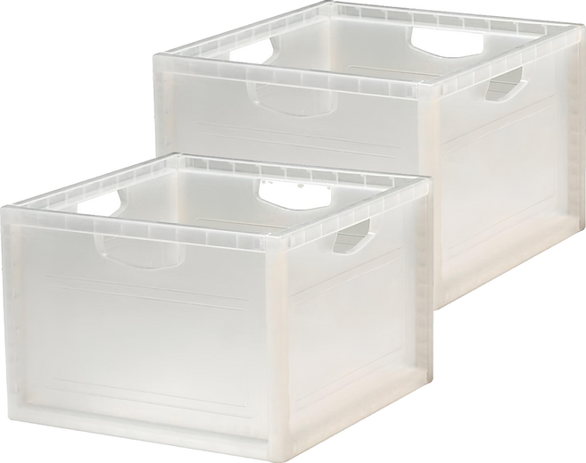 SHUTER 樹德 livinbox 巧拚收納箱 27.7L KD-2638, 本透, 2個