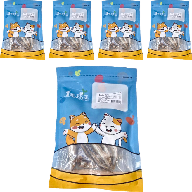 Pet Feed Shop 毛孩王 凍乾 貓用, 爆蛋柳葉魚, 60g, 5包
