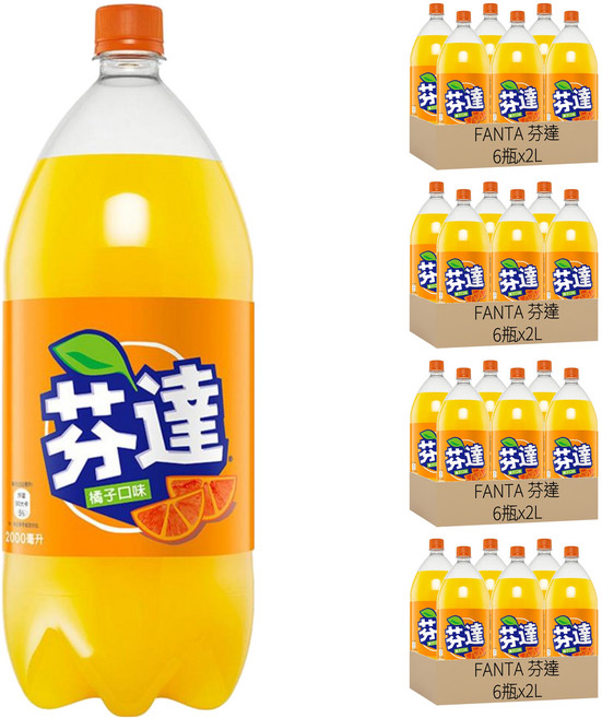 FANTA 芬達 橘子汽水, 2L, 24瓶