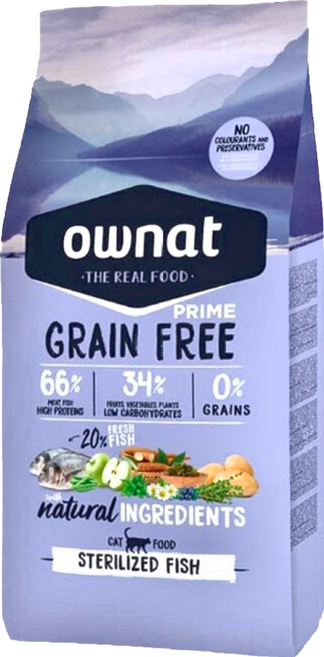 Ownat 歐娜特 室內貓無穀全天然配方 化毛挑嘴 鮮肉 富含優質蛋白質及新鮮蔬果 含多種必需維生素, 多種魚, 1000g, 1袋