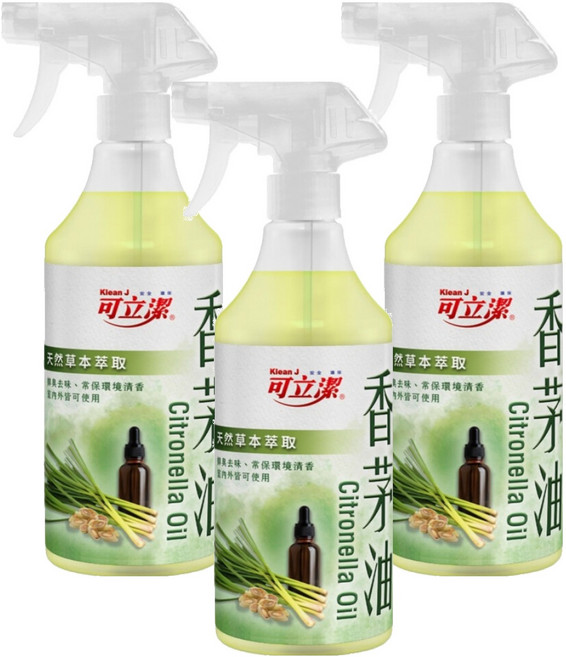 Klean J 可立潔 香茅油, 500ml, 3瓶