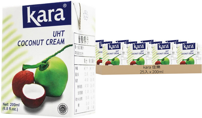kara 佳樂 椰漿, 200ml, 25入