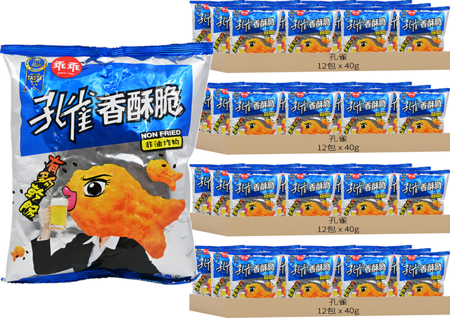 孔雀 香酥脆 香魚口味, 40g, 48包