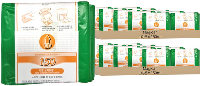 MAGIKAN Magic Roll Anywhere系列 補充捲筒垃圾袋 150R10D 西瓜色, 150ml, 20捲