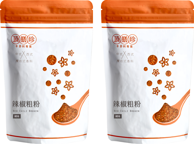 頂膳珍 辣椒粗粉, 2包, 80g