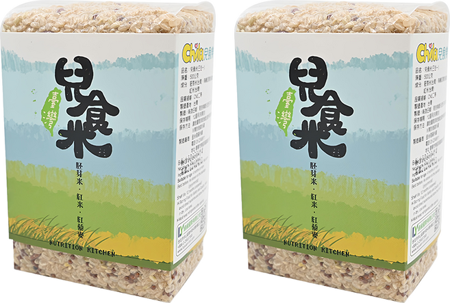 Chila 兒食樂 兒食米 三合一 4個月以上, 胚芽米 + 紅藜麥 + 紅米, 500g, 2包