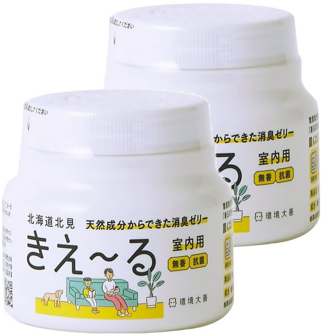 環境大善 純天然消臭劑 果凍型 日本製 無香味, 160g, 2罐